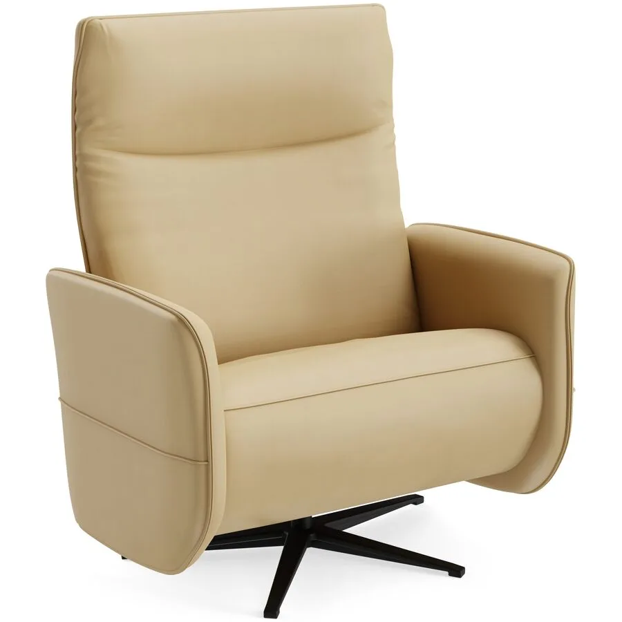 Relaxsessel Lidja creme Leder T 170 B 104 H 112 cm - Möbel Konfigurator: Traummöbel individuell zusammenstellen