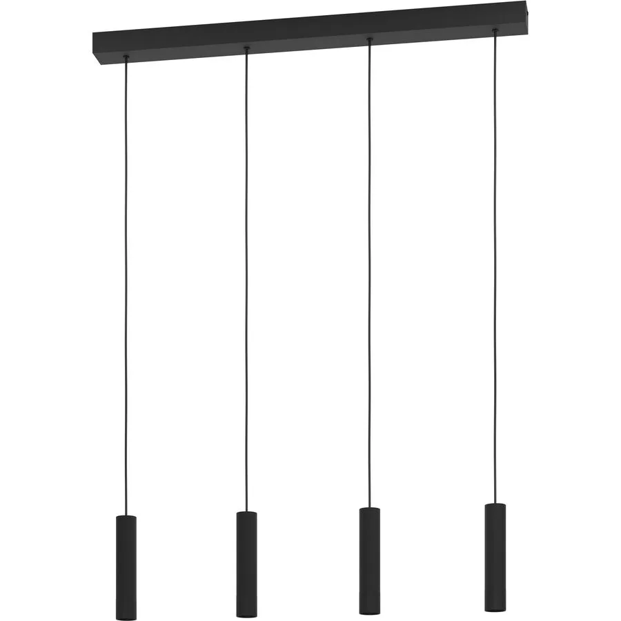 Eglo Pendellampe Almudaina Schwarz Stahl 6 cm 110 cm - LED - Lichtfarbe: Warmweiss - LED Energiesparlampen