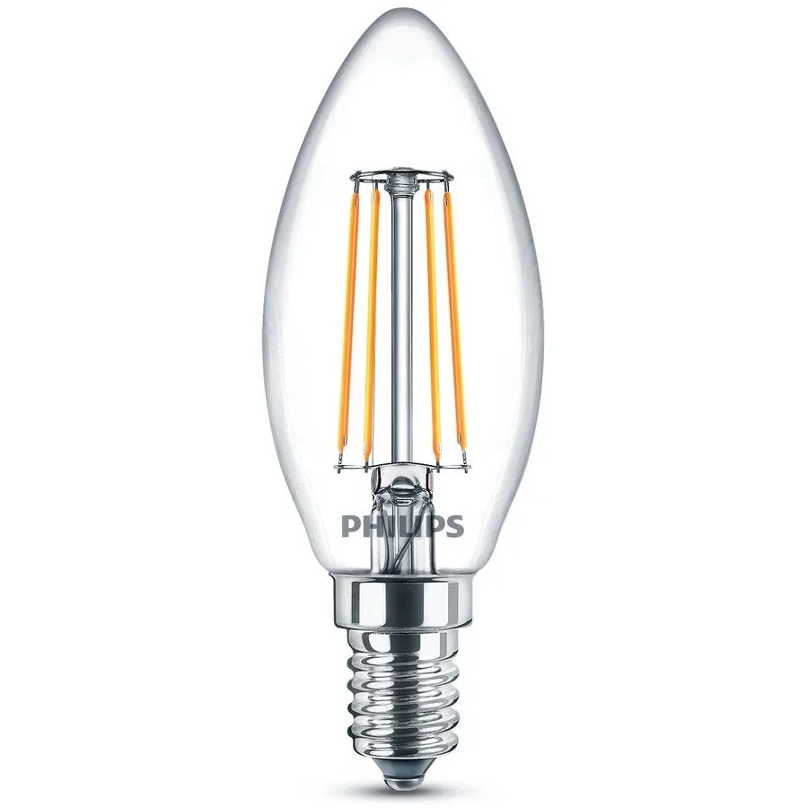 Leuchtmittel Philips Glas E14 4.3 W - Farbe: Transparent - LED - Lichtfarbe: Extra warmweiss - LED Leuchtmittel