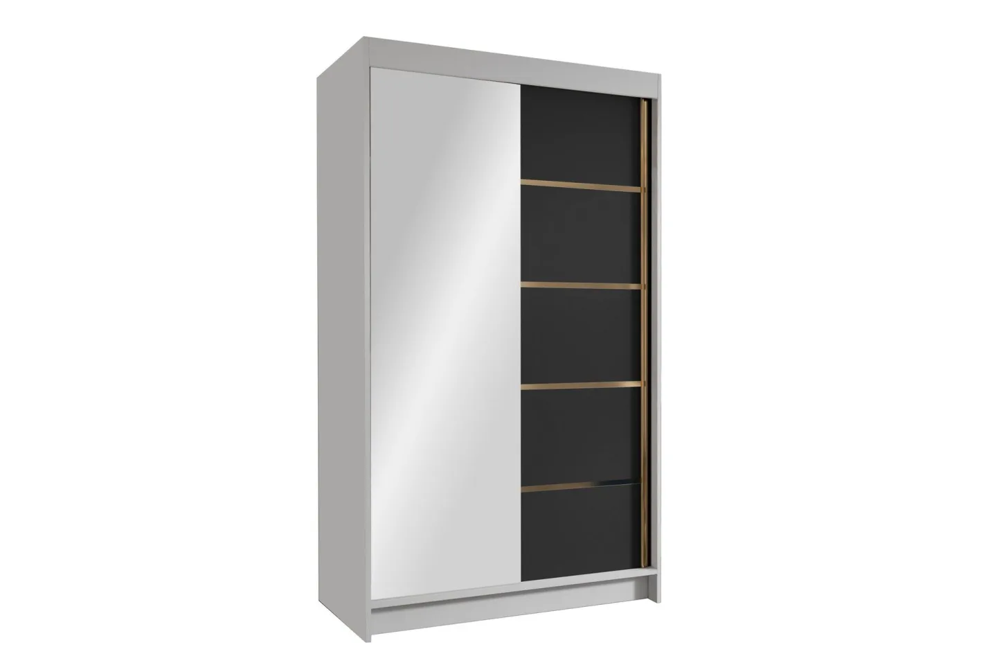 Narbonne Garderob med Spegel 100x200 cm - Svart/Vit
