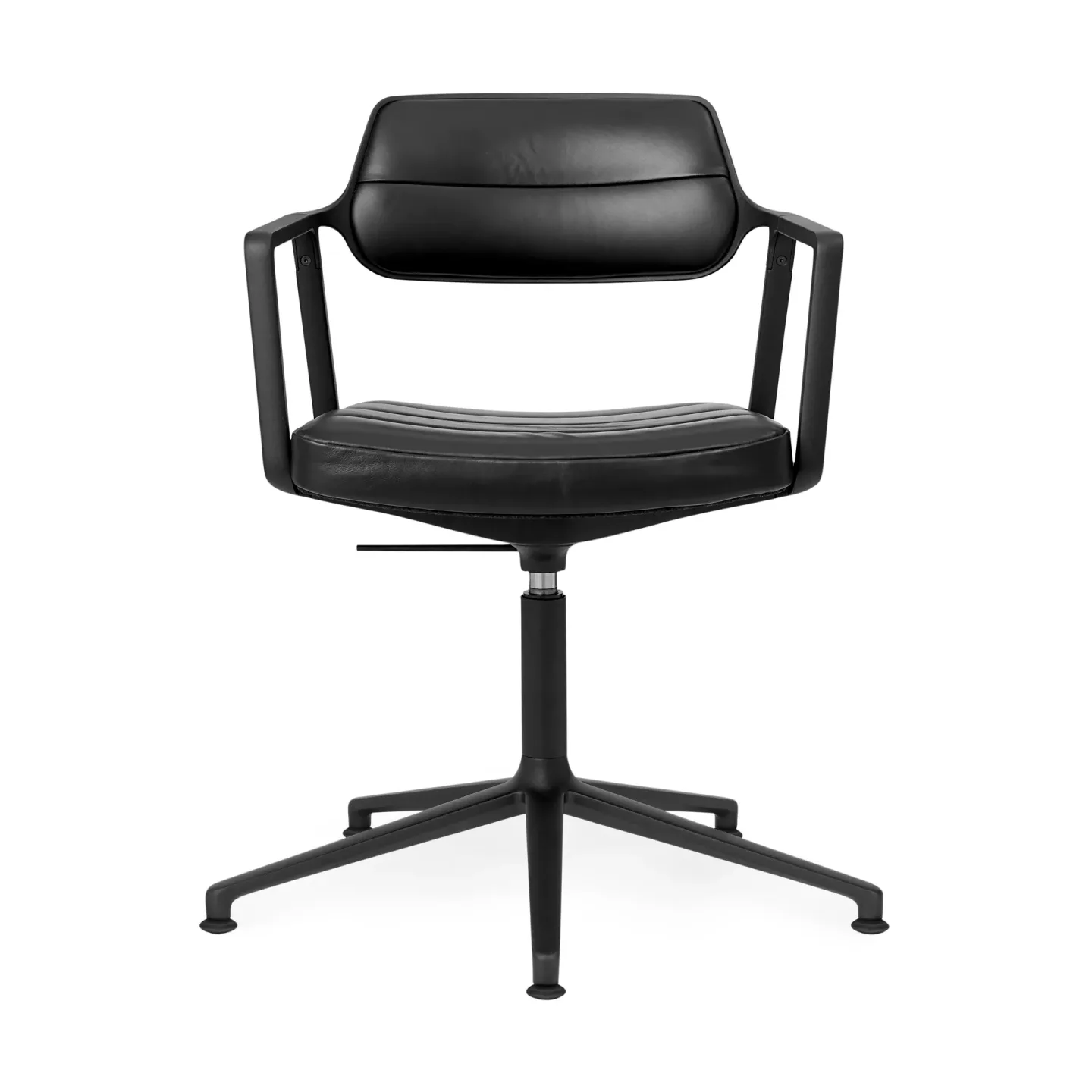 Vipp Vipp453+ Swivel kontorsstol Black aluminium-black leather