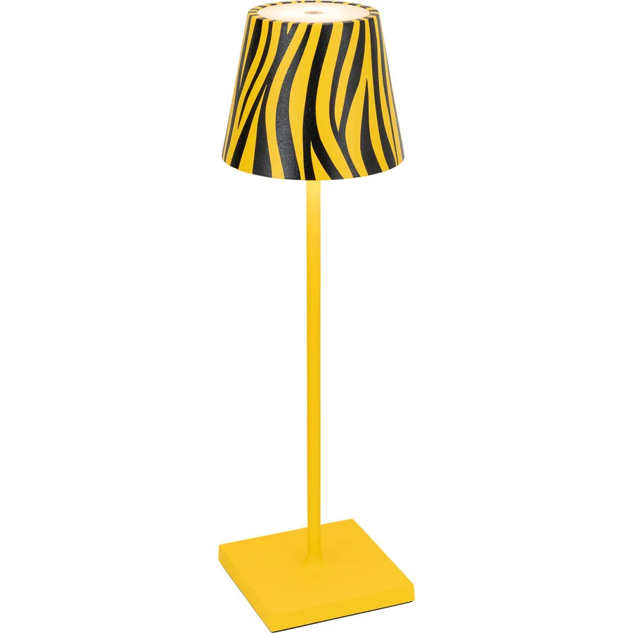Tischlampe Aline Schwarz/Gelb Aluminium 11 cm 38 cm - Farbe: schwarz, gelb - LED - Lichtfarbe: Extra warmweiss - LED Energiesparlampen