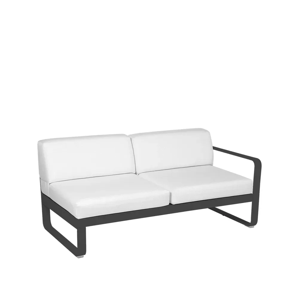 Fermob Bellevie Right modulsoffa 2-sits Anthracite (grå), off-white dyna