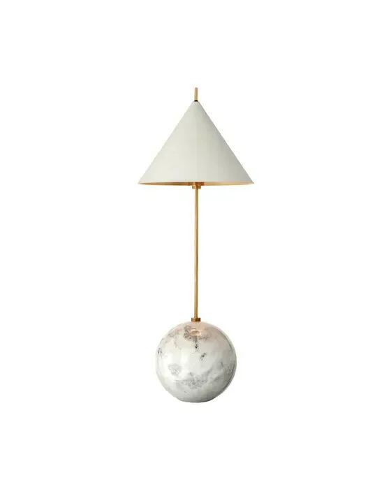 Cleo Orb Base Desk Lamp Antique Brass/white