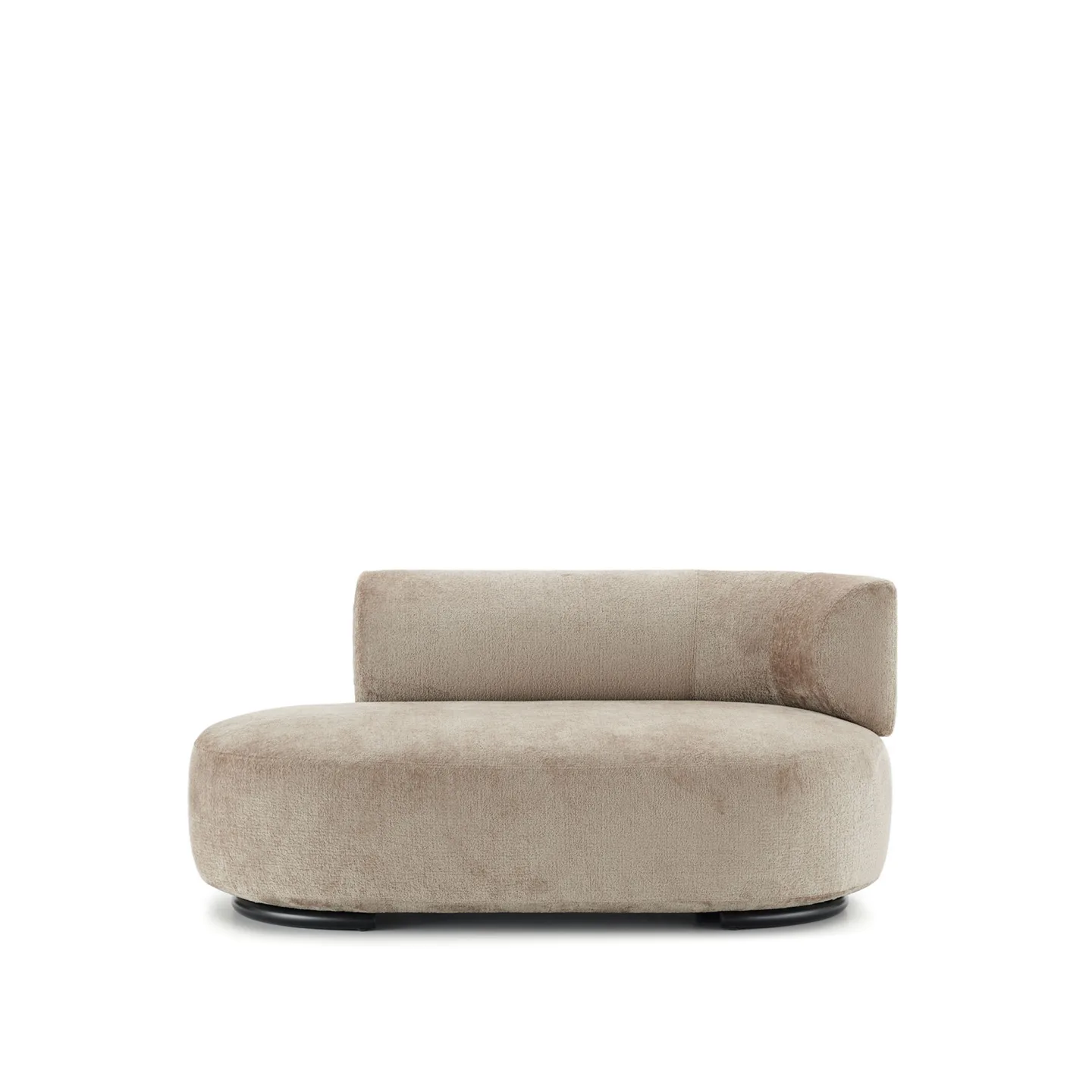 Kartell - K-Waiting Ottoman Right Backrest Chenille Beige - Soffor - Rodolfo Dordoni - Beige - Metall/Textilmaterial/Plast