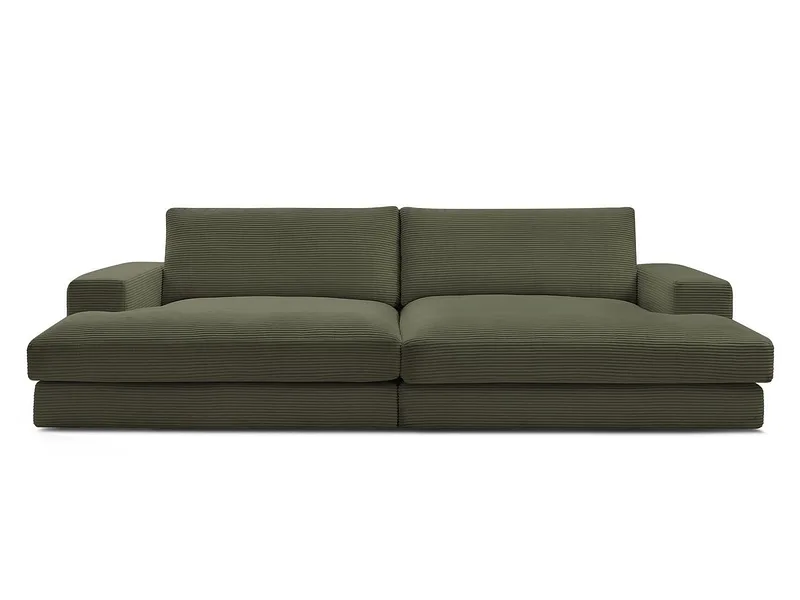 Sofa BOBOCHIC LEONARD Cord-Stoff hellgrün
