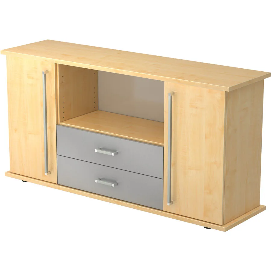 Sideboard Office Ahorn, Silber Holzwerkstoff B 166.1 H 84 cm