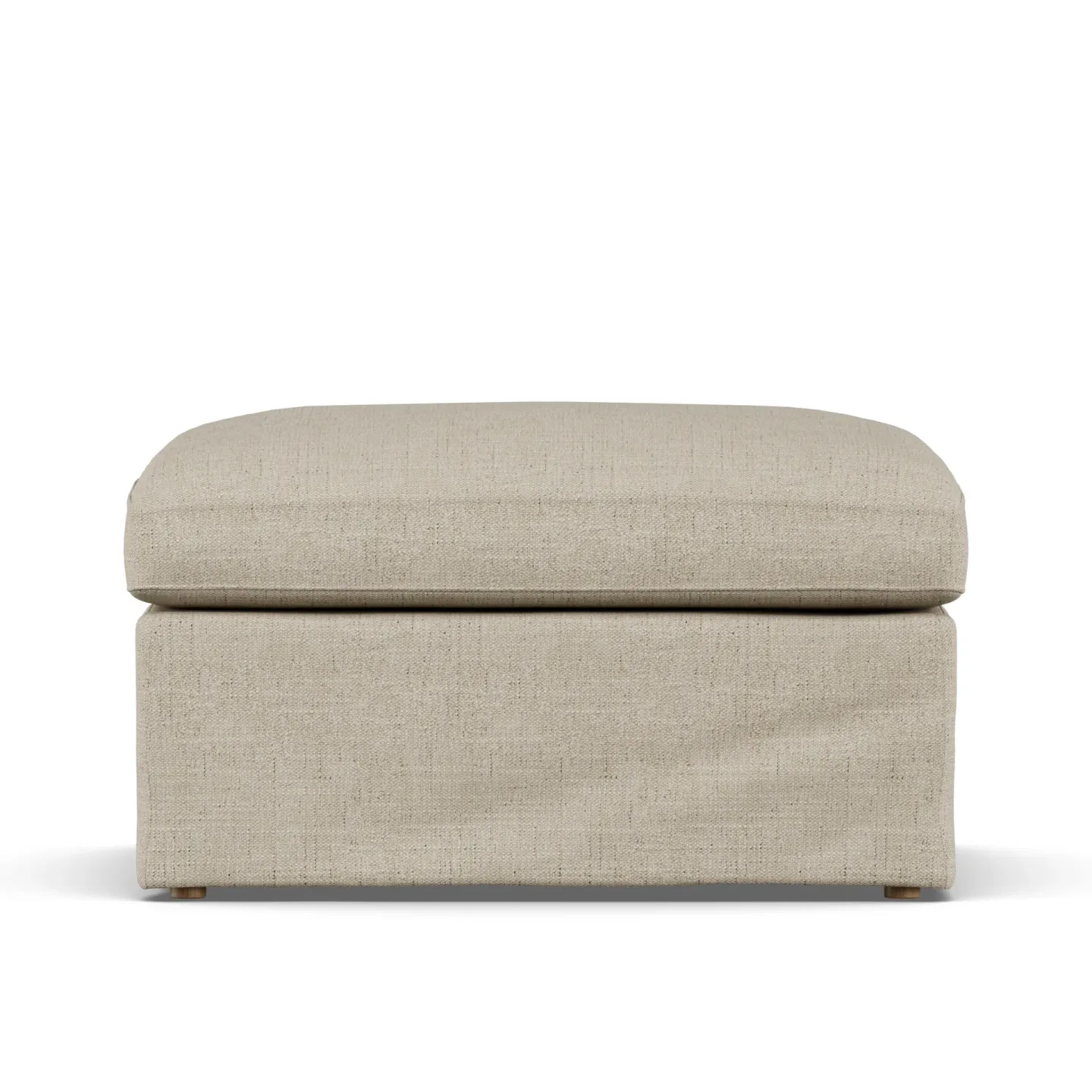 1898 Linnevik Fußhocker Bern Beige 0341-Eiche weiß geölt, mit Volant