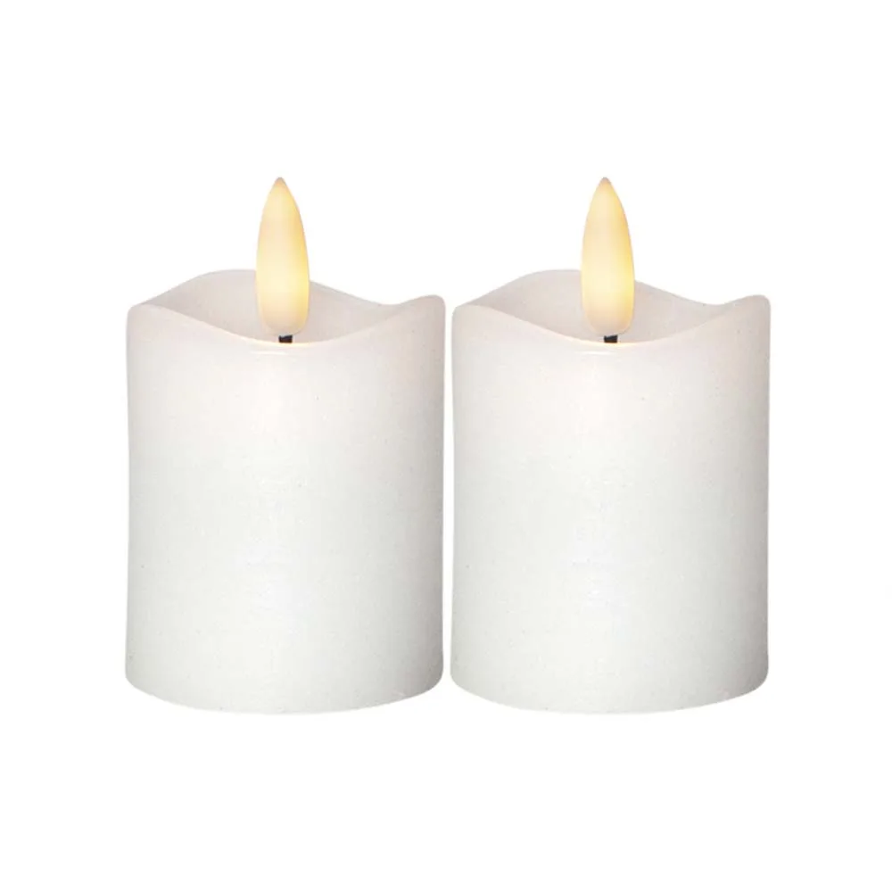 LED blockljus 2 pack flame