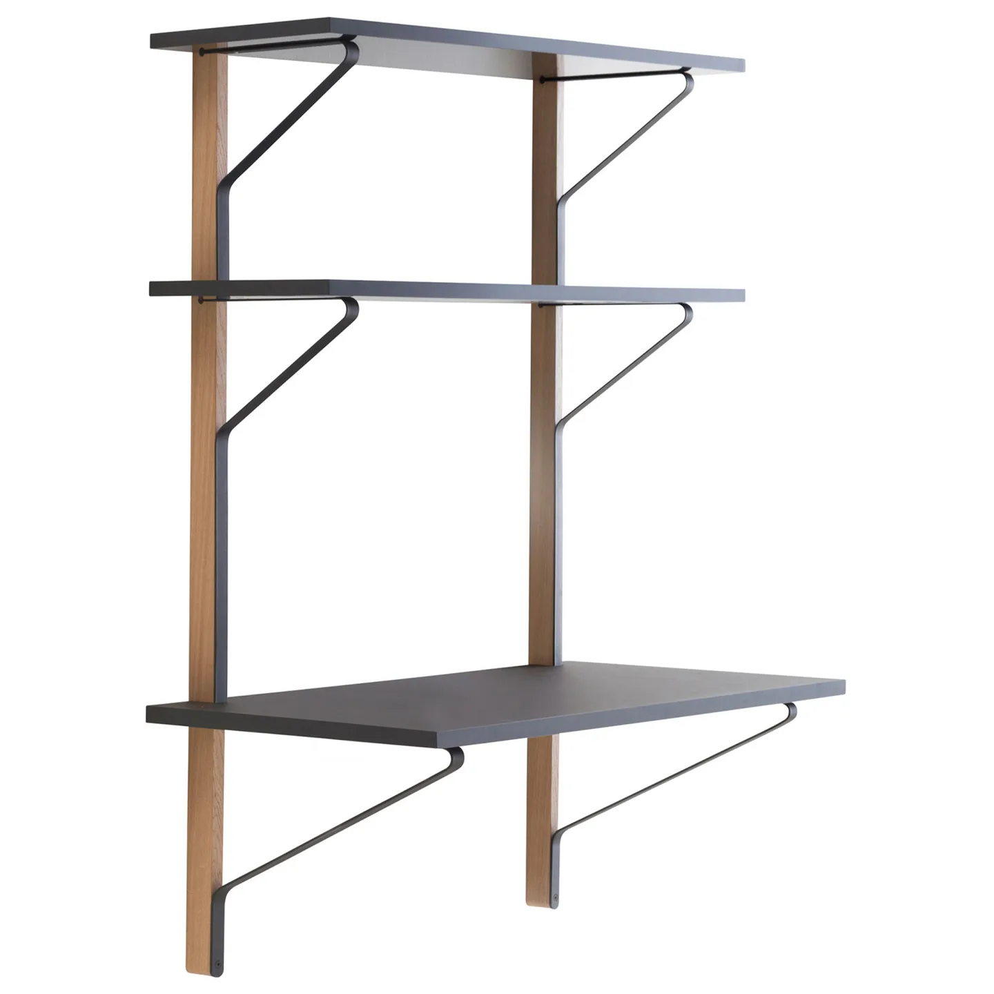 Artek - Kaari Vägghylla med skrivbord REB 013 - Hyllor & Hyllsystem - Ronan & Erwan Bouroullec - Svart - Metall/Trä/Syntetiskt
