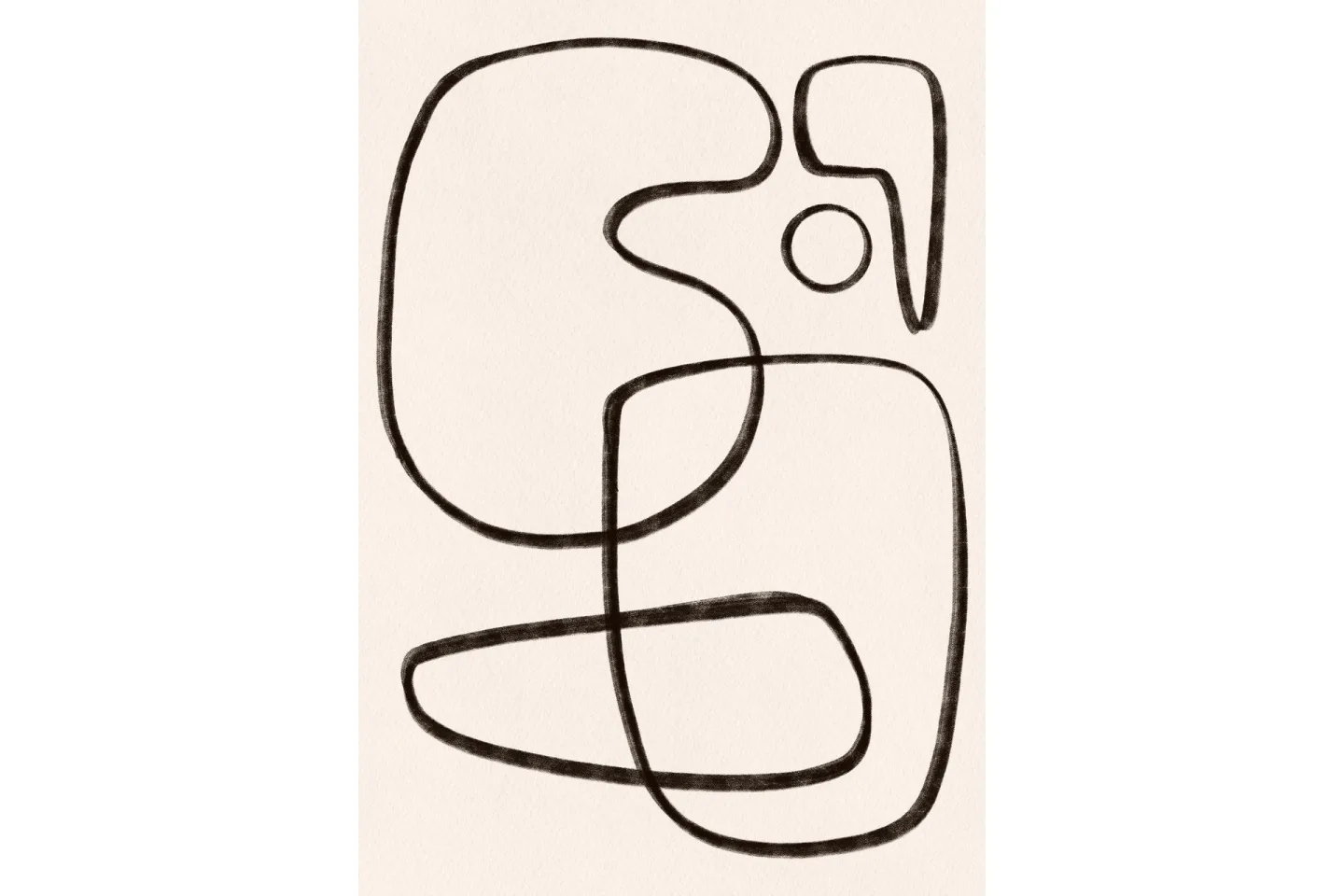 Poster Line art 21x30 cm - Vit/Svart