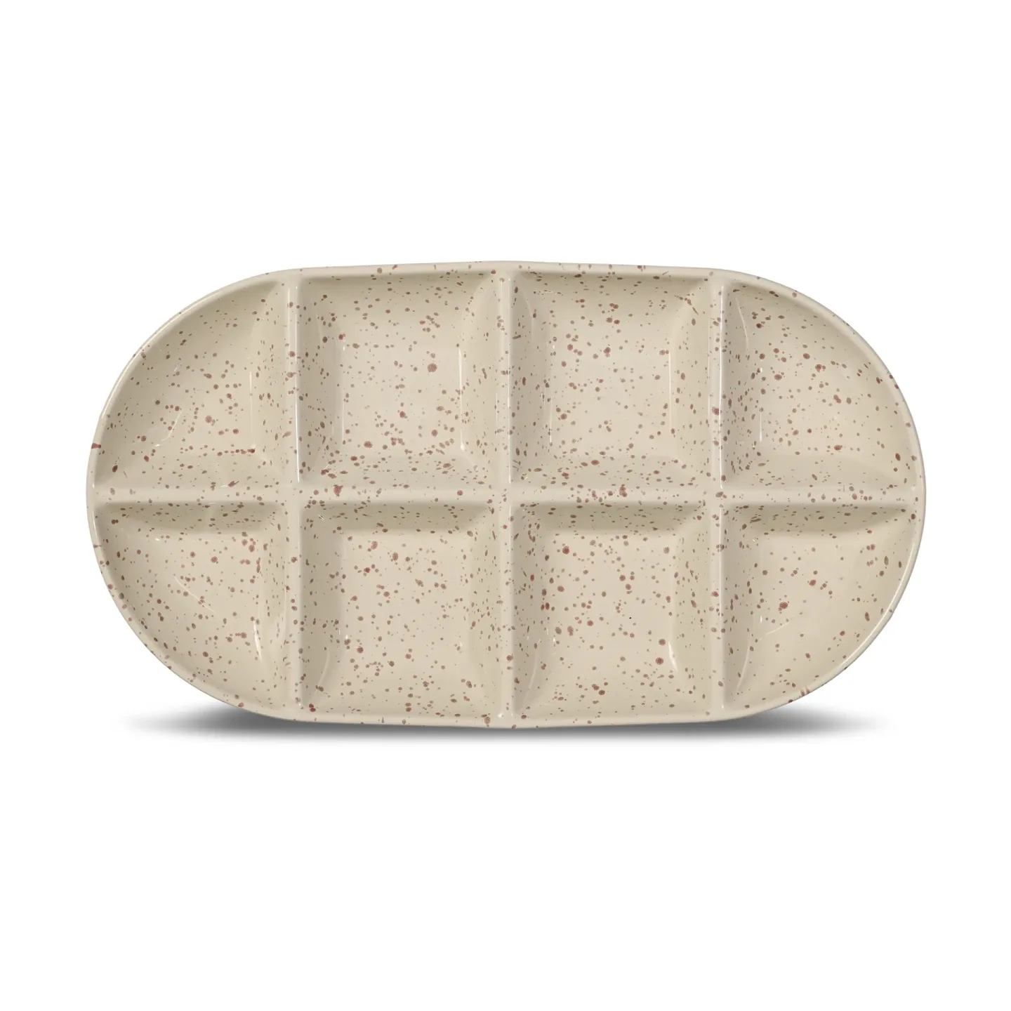 Sagaform Ditte Servierplatte groß 20x36 cm Beige-Weinrot