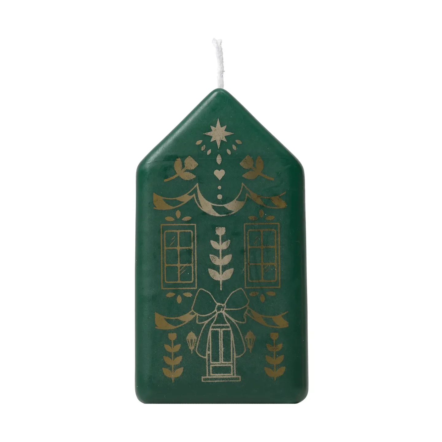 Broste Copenhagen Casa blockljus Dark Green-Gold