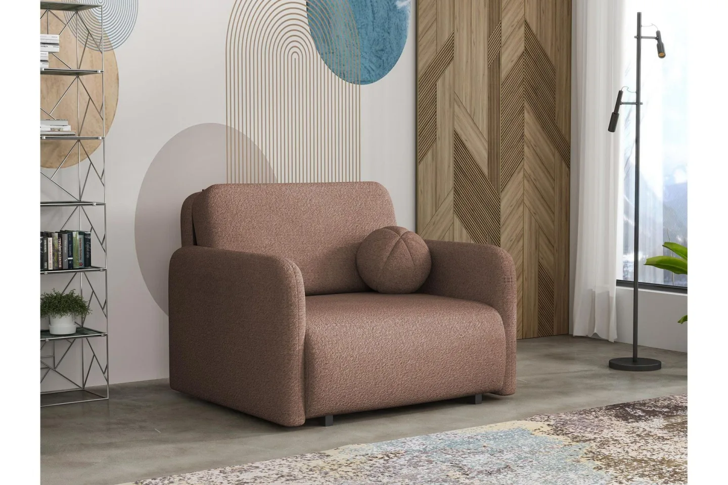 Ajmeri Bäddsoffa 2-sits i Bouclé - Rosa