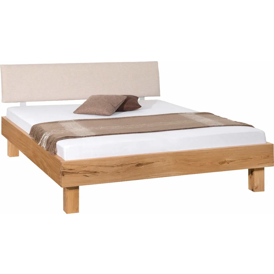 Modular Bett Reto Beige, Natur Buche, Wildeiche furniert Massivholz 180 x 200 cm