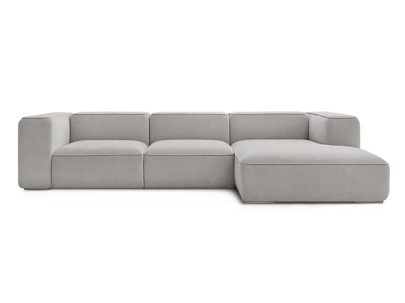 Ecksofa BOBOCHIC ZEPHYR Stoff mit Textur hellgrau