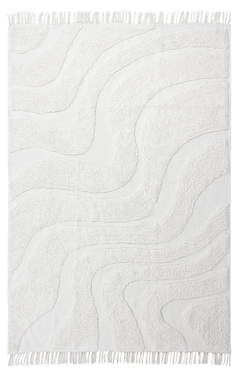 Ryetepper - Bonnie Natural Cotton Shaggy (offwhite) (Størrelse: 160 x 230 cm)