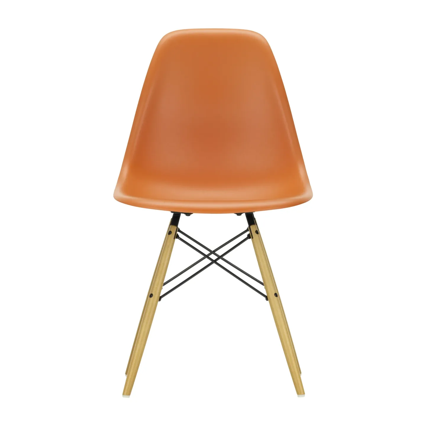 Vitra Eames Plastic Side Chair RE DSW stol 43 rusty orange-golden maple