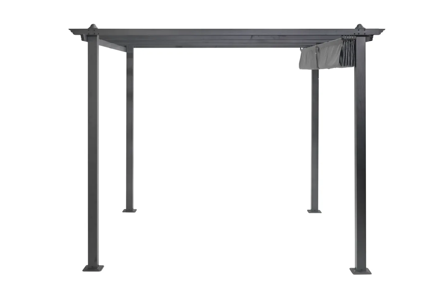 Porto Pergola 3x3 m i aluminium med tak för solskydd - Mörkgrå