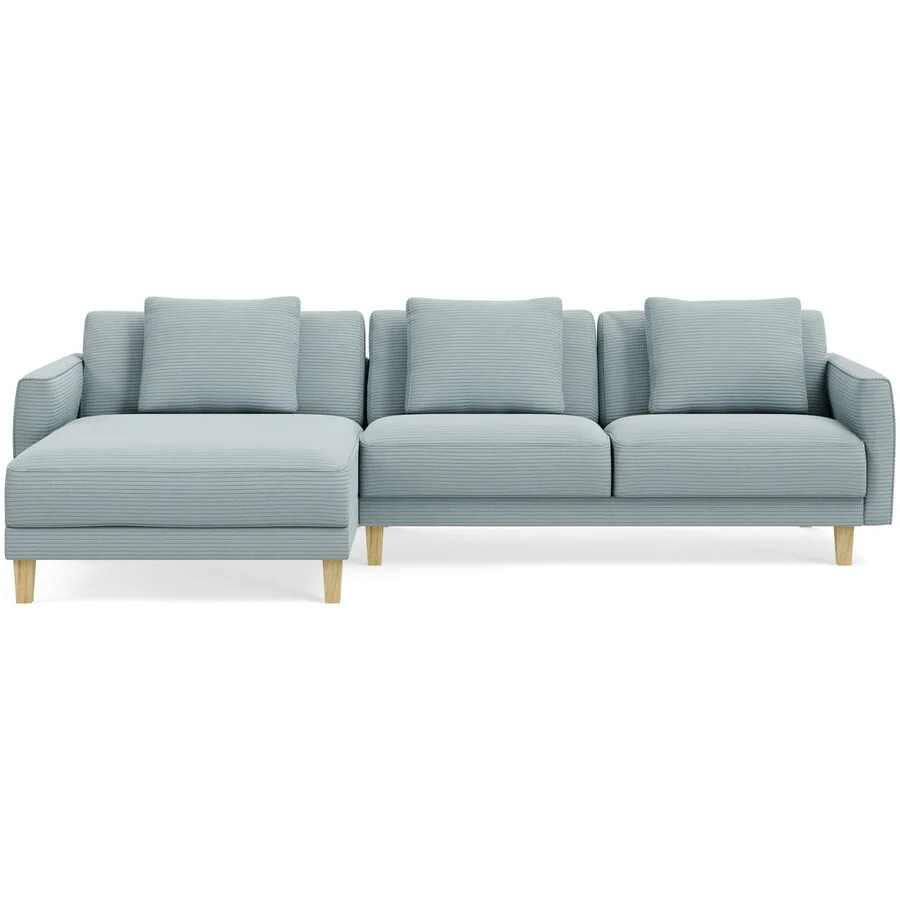 Ecksofa Avena Variabel Stoff/Holzfuss Eiche Aqua B 278 T 163 cm - Möbel Konfigurator: Traummöbel individuell zusammenstellen