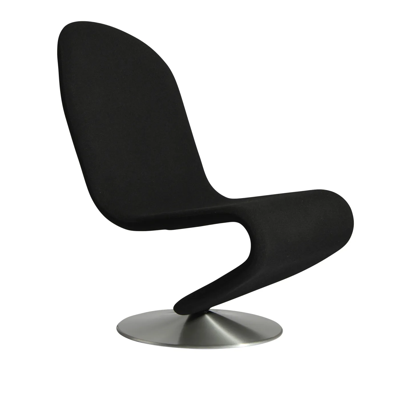 Verpan - System 1-2-3 Lounge Chair Standard Hallingdal 65, Col. 180, Round Base, Brushed Aluminium - Fåtöljer - Verner Panton - Beige - Metall/Textilmaterial/Skum