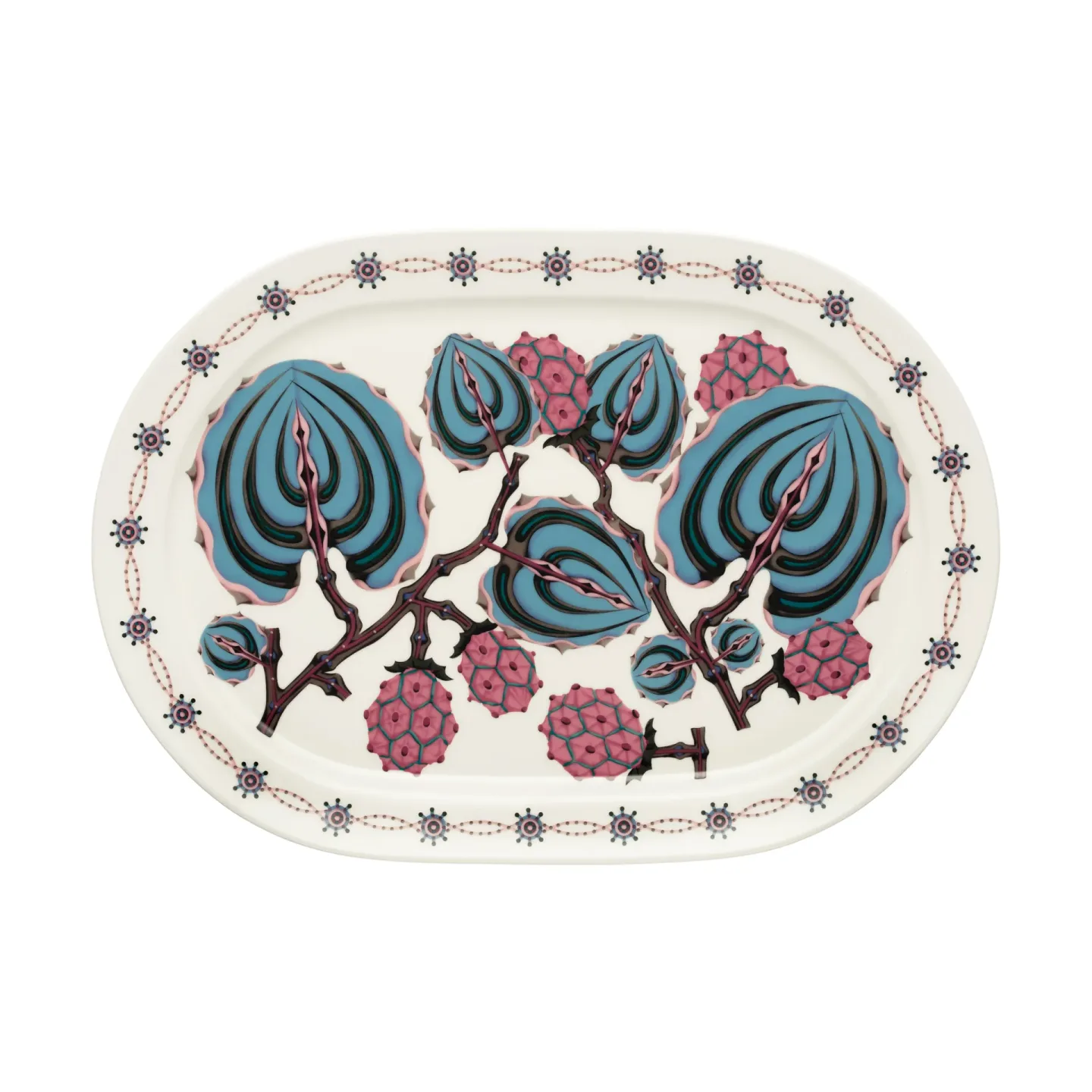 Iittala Taika Sato Servierplatte oval 41 cm Weiß-bunt