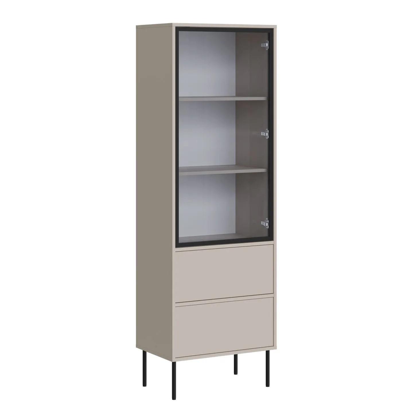 Claven Vitrinskåp 60x185 cm - beige