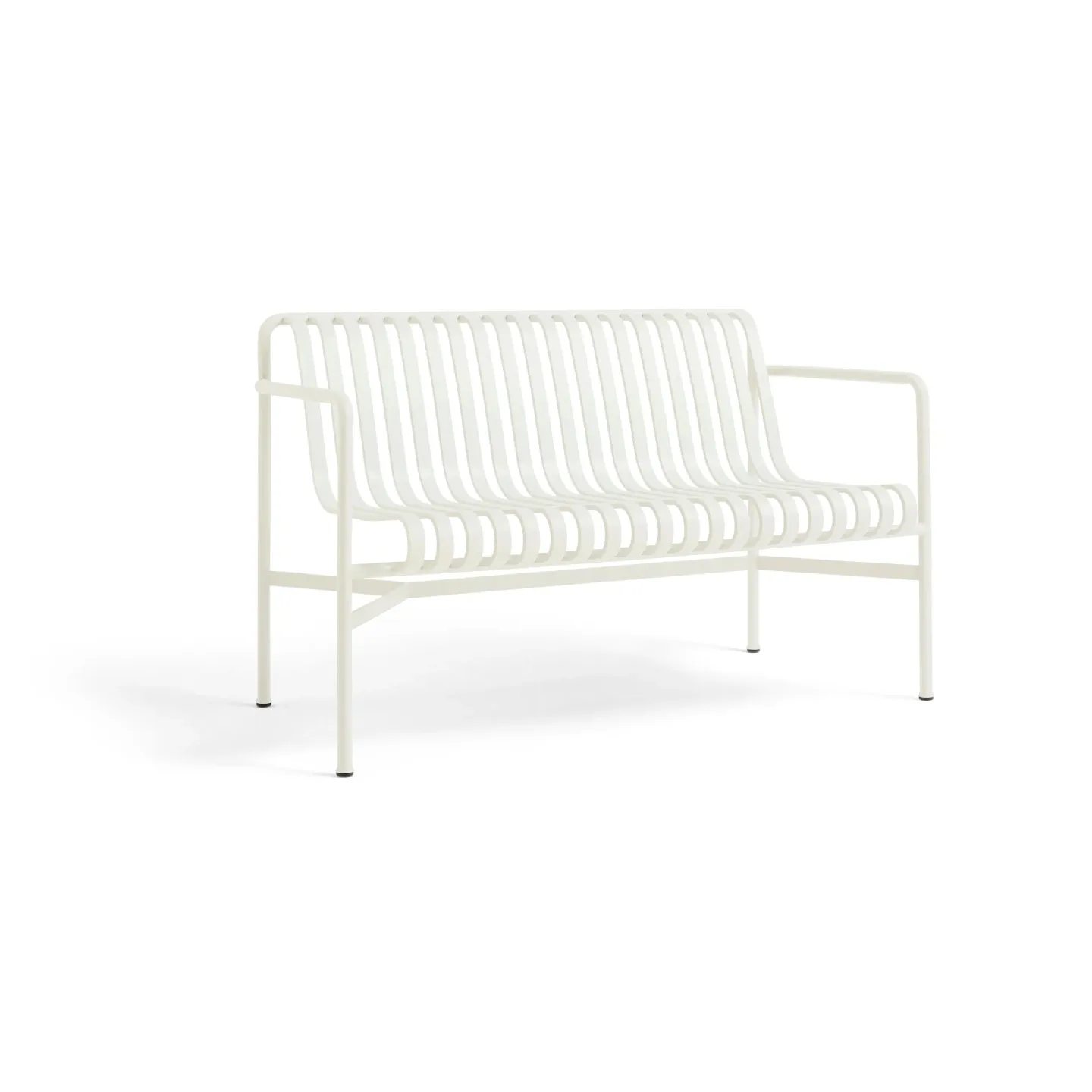 HAY Palissade Dining Bank mit Armlehne Cream white