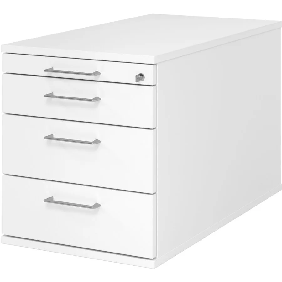 Rollcontainer Office weiss/Aluminium gebürstet Holzwerkstoff B 42.8 cm H 51.2 cm