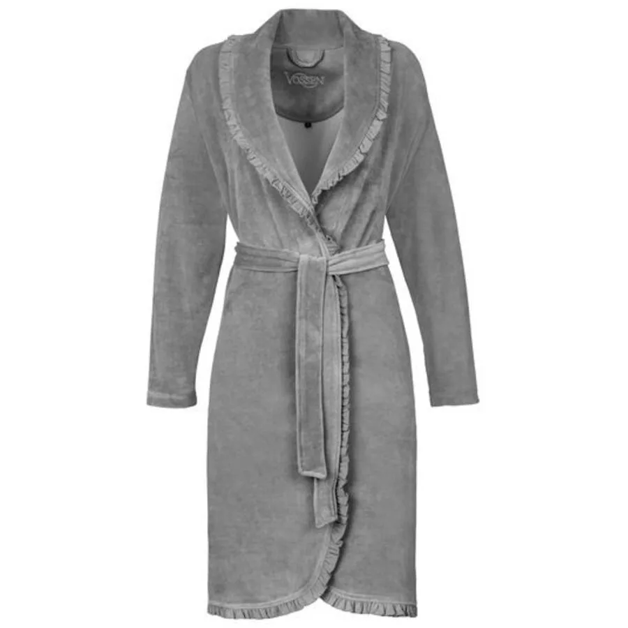 Vossen Bademantel Ariel XS grau meliert 80% Baumwolle 20% Polyester XS