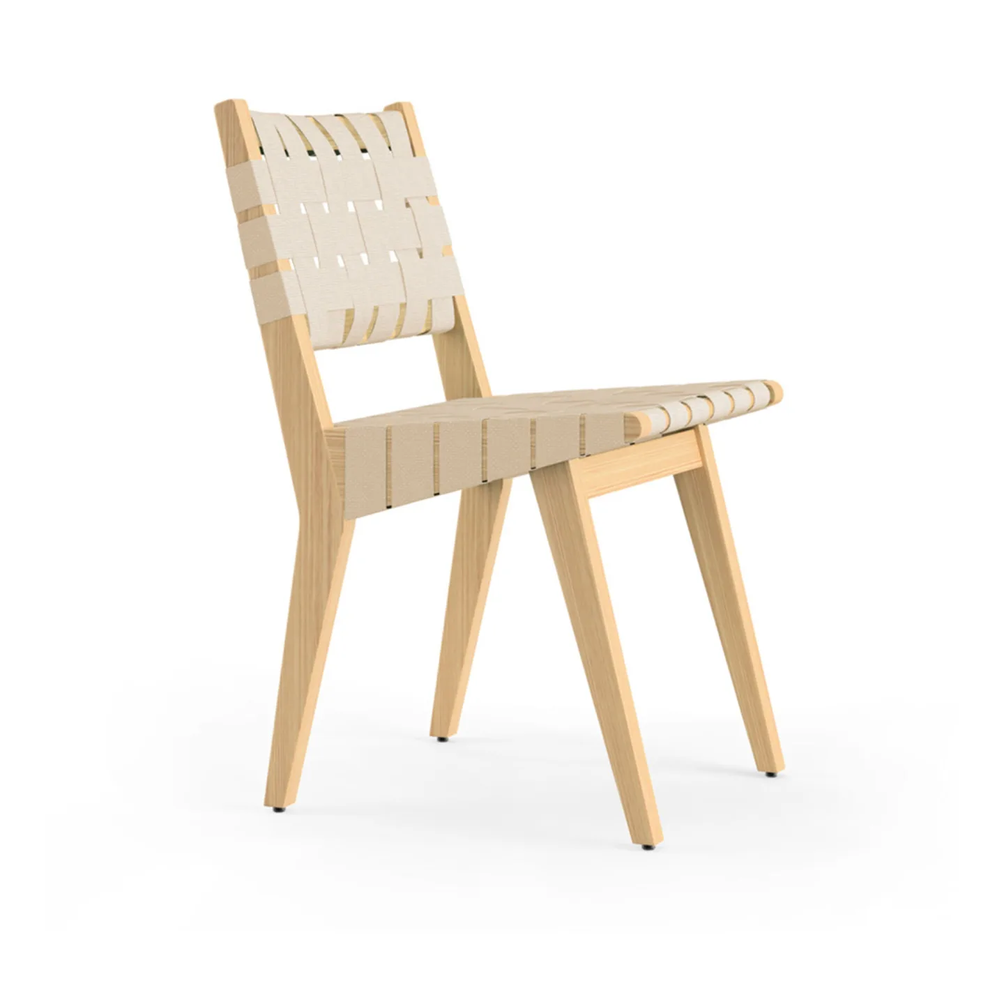 Knoll - Risom Side Chair, Flax - Matstolar - Jens Risom - Vit - Bomull/Trä