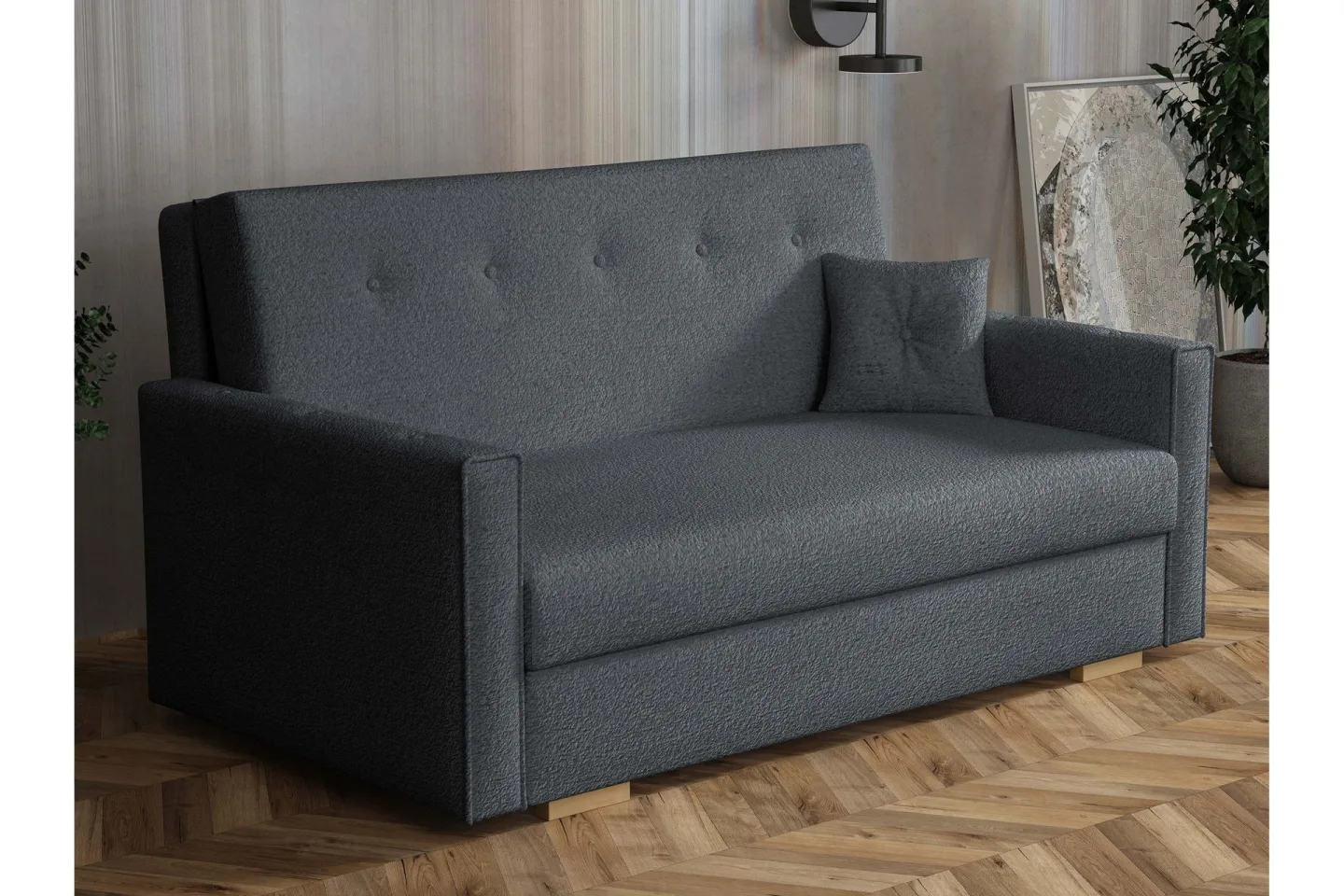 Ajiz Bäddsoffa 3-sits i Bouclé - Grå