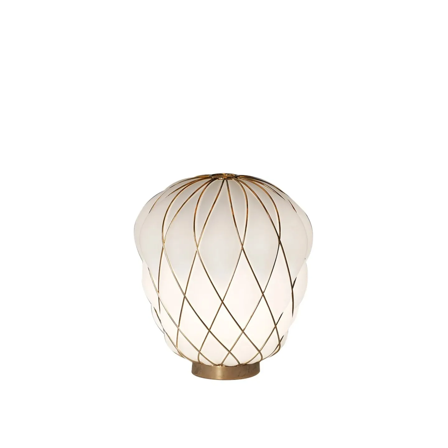 FontanaArte - Pinecone 4364 Table, Gold cage/White glass - Bordslampor - Paola Navone - Transparent