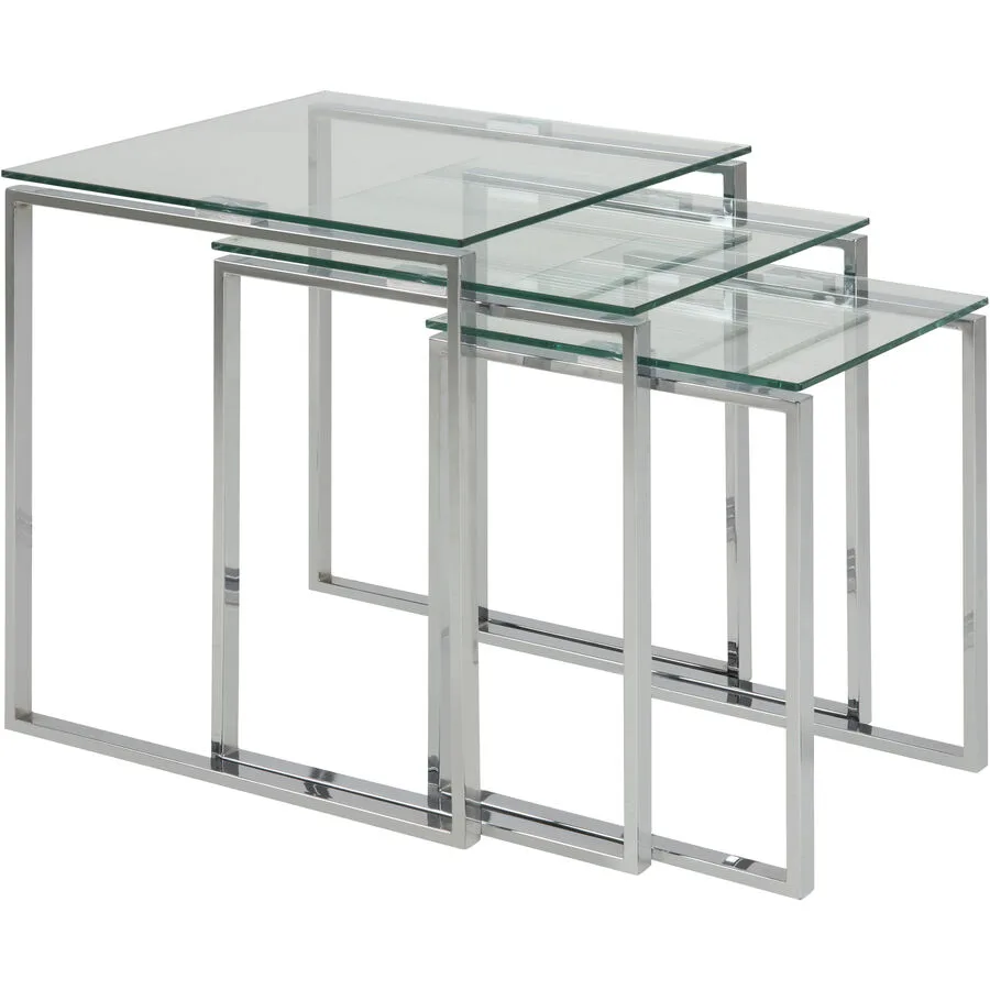 Beistelltisch 3er-Set Katrine klar Glas B 50 H 55 cm