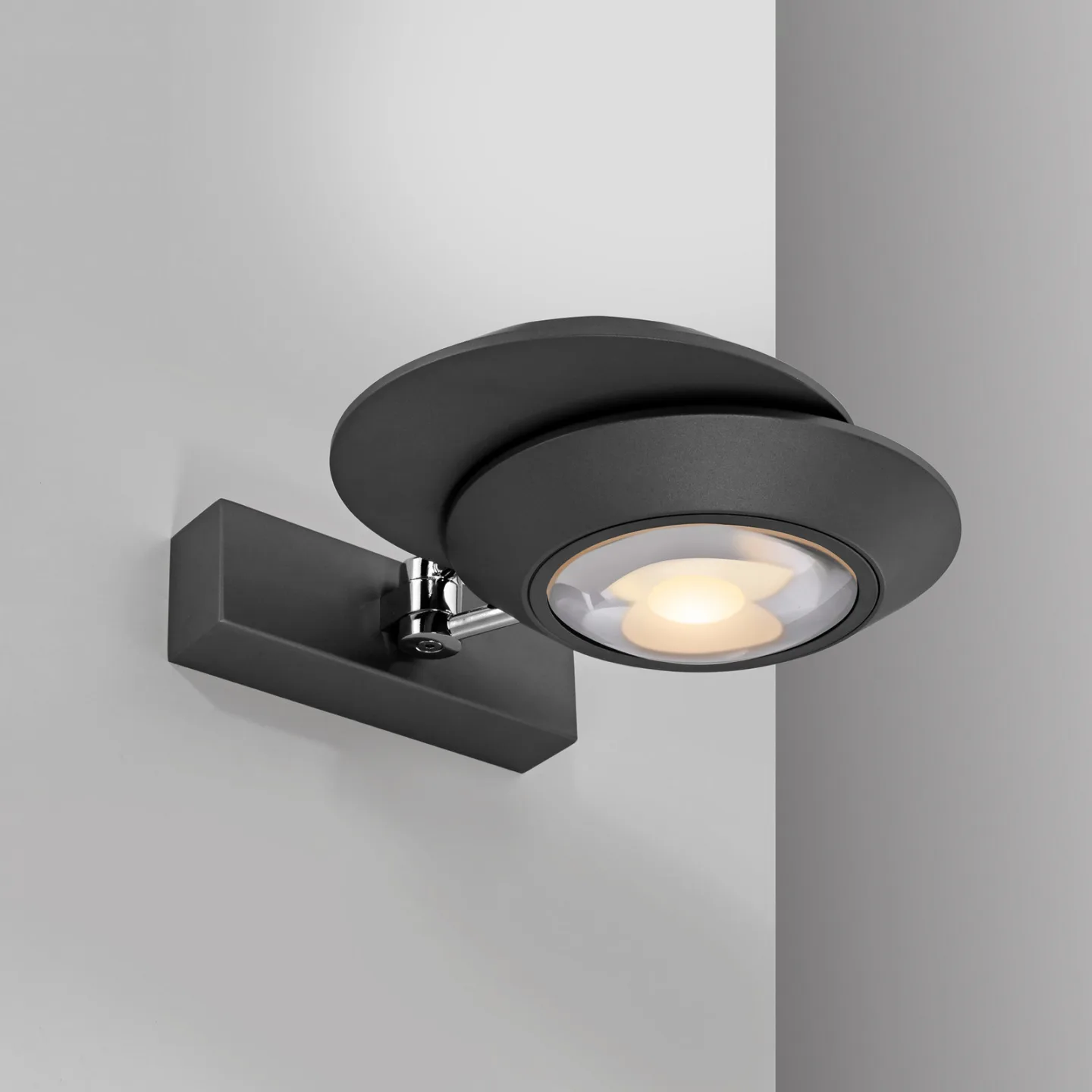 Oculis LED-vegglampe, svart, 30 cm, jern/glass, 2 lyskilder – PURE - Soverom - Moderne - Metall - Med flere lyskilder