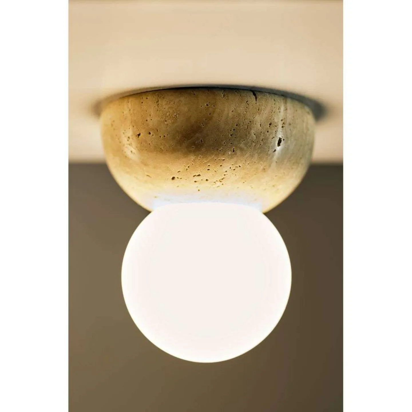 Torrano Wandleuchte 13 cm IP44 Beige - Globen Lighting - Wohnzimmer - Design - Stein - Einflammig