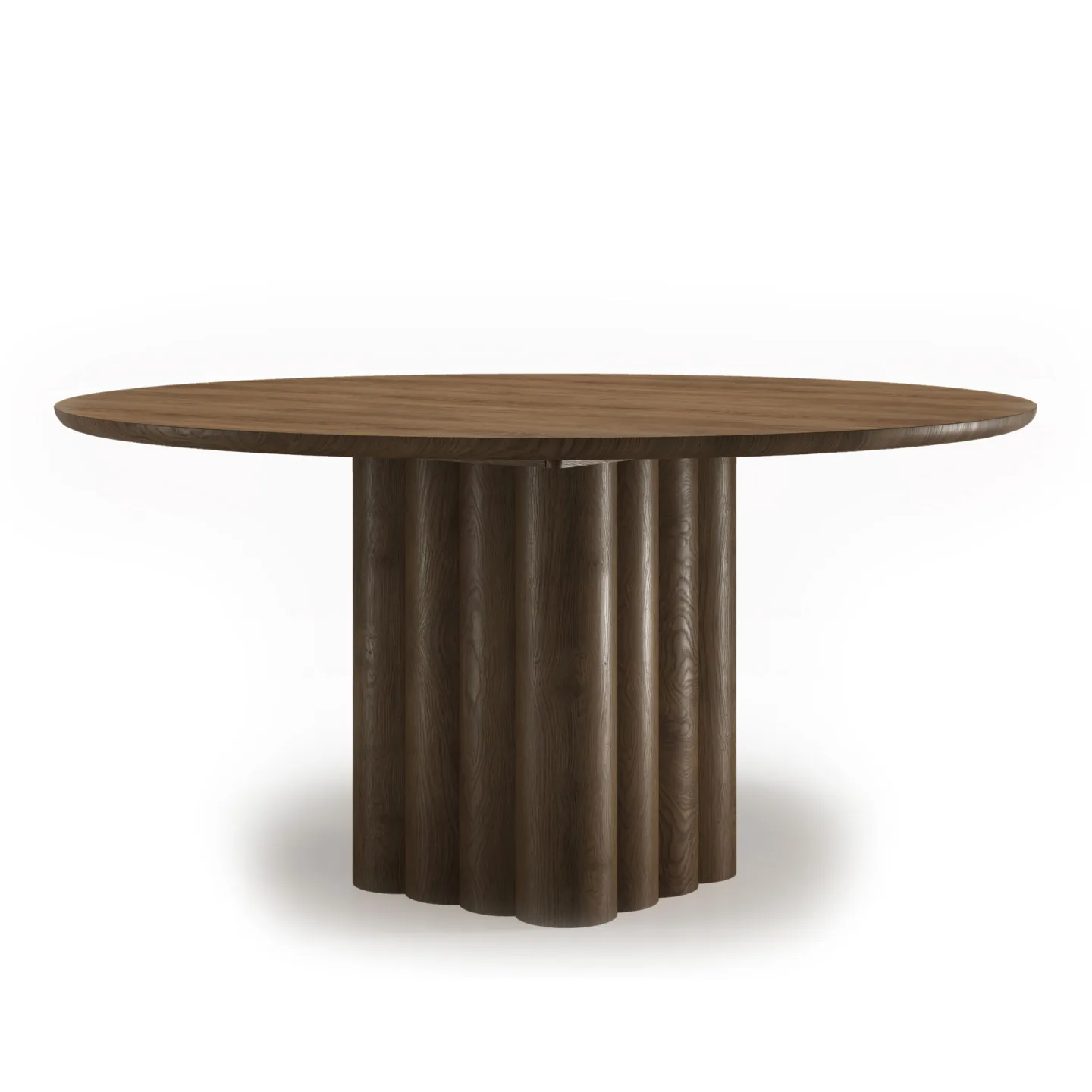 Dk3 - Plush Table Round Ø140 x H72 cm Max 2 extension leaves Smoked oak - oil - Matbord - Jacob Plejdrup - Brun - Trä