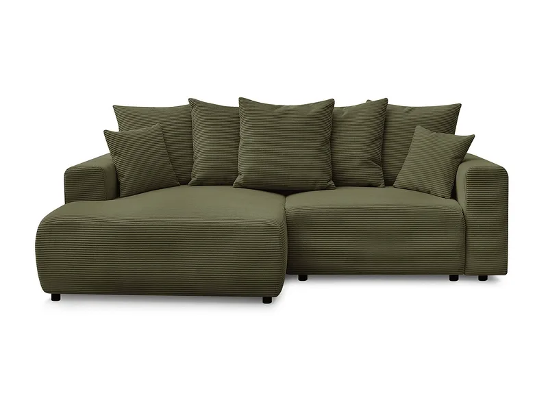 Ecksofa BOBOCHIC ATILLA Cord-Stoff hellgrün
