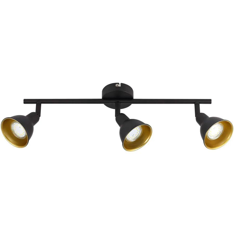 Spot Diogo Gold/Schwarz Metall 48 cm 11 cm - Farbe: schwarz-gold - LED - Lichtfarbe: Warmweiss - LED Energiesparlampen