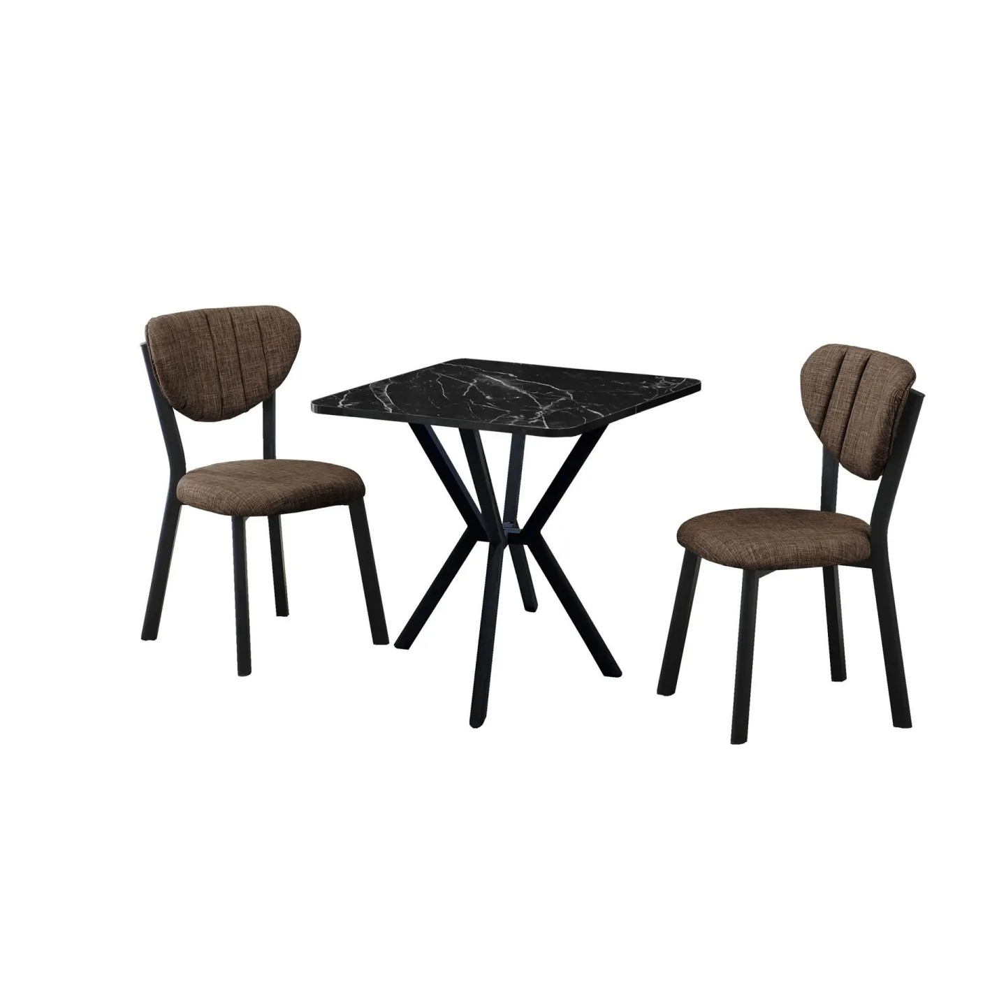 Krylor Matgrupp Bord 70 cm + 2 Stolar - Brun Svart
