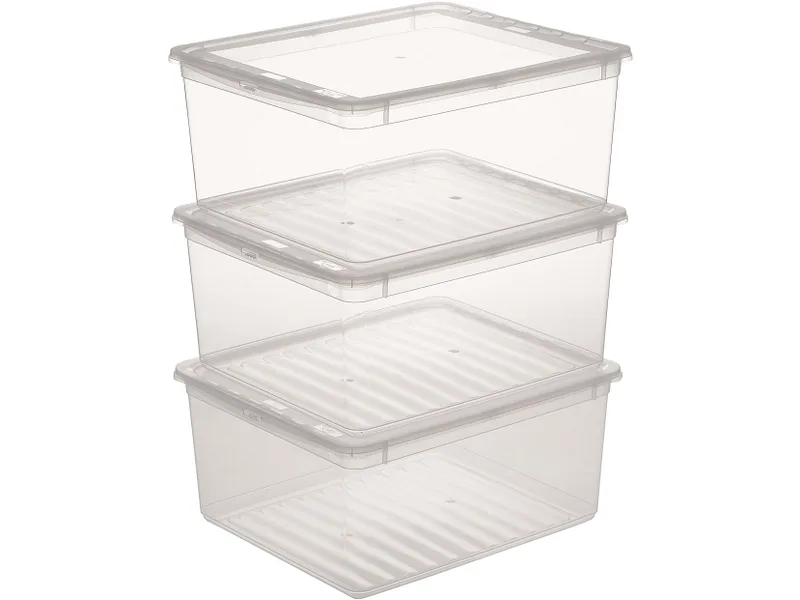 Set Aufbewahrungsboxen BEA durchsichtig 39x33.5x18cm