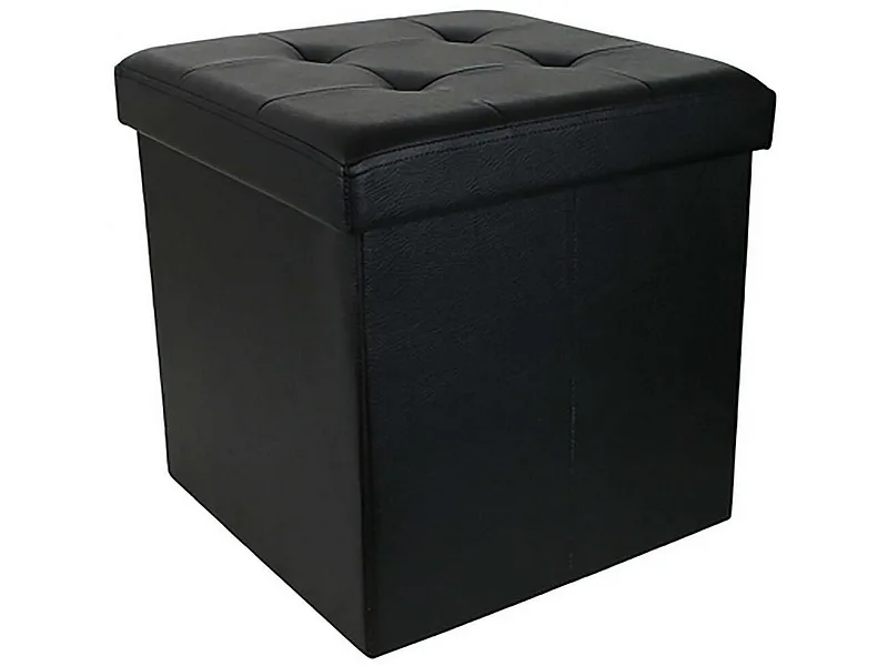 Hocker BILBAO 37.5x37.5x37.5cm synthetisches leder schwarz