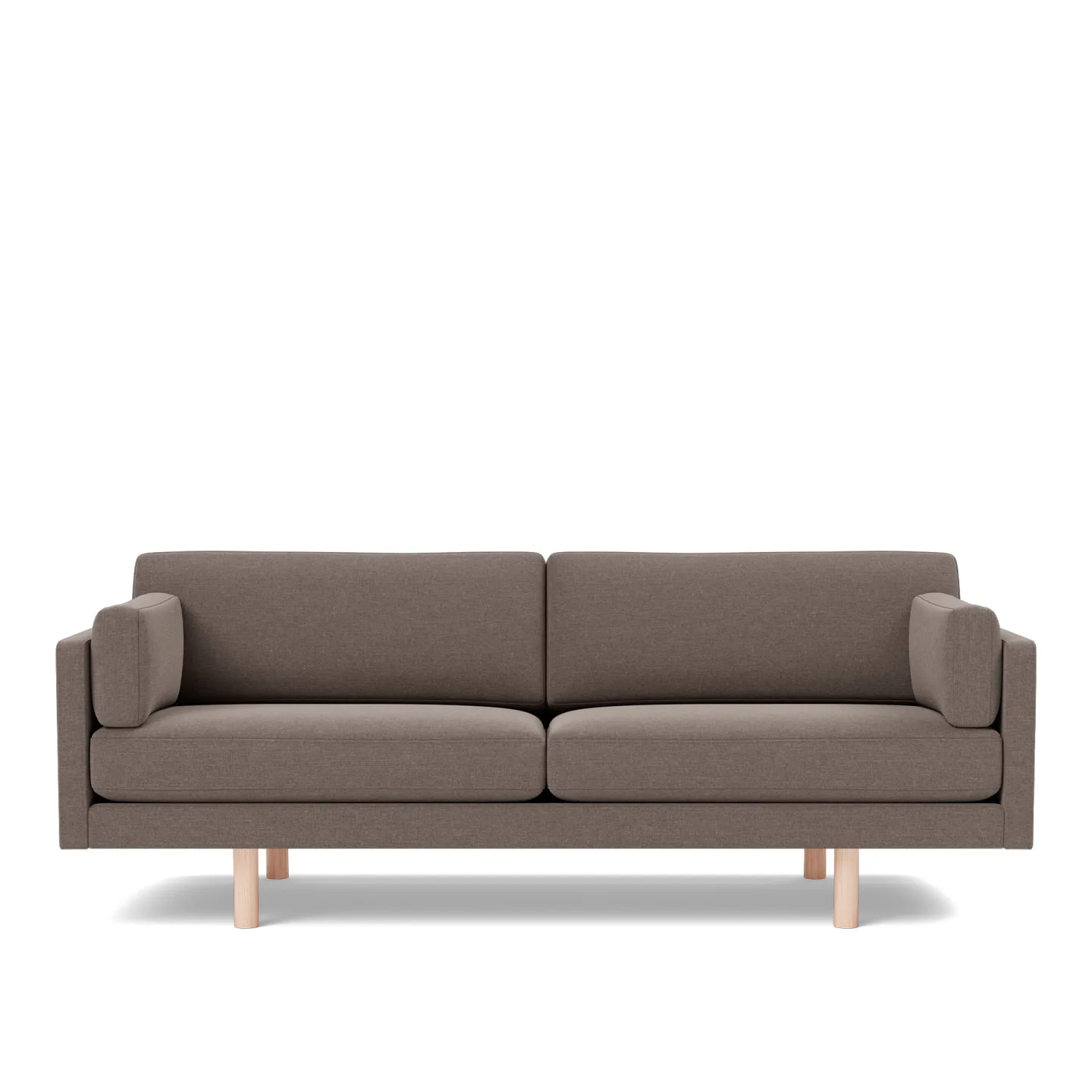 Fredericia Furniture - EJ220 Sofa - 3 seater - 212 cm - 2 cushions - Erik 9998 Broken Grey - Down wrap - without buttons - Oak soap treated - Soffor - Erik Jørgensen
