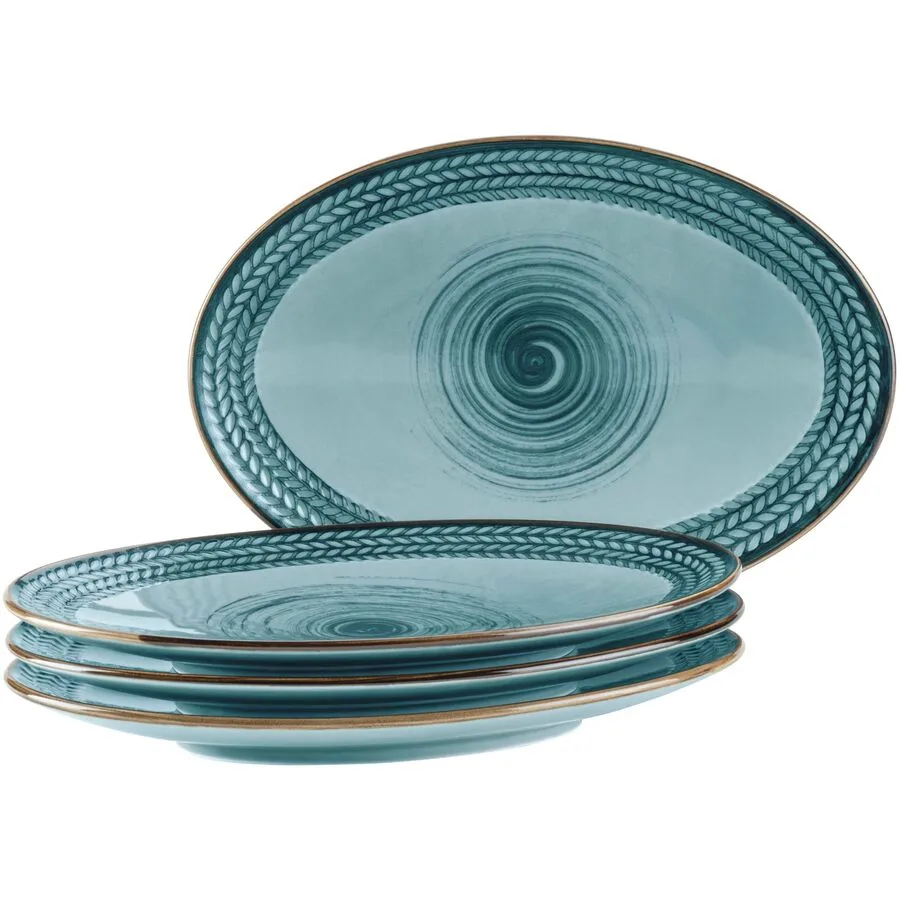 MÄSER Platten-Set Prospero Blau Porzellan