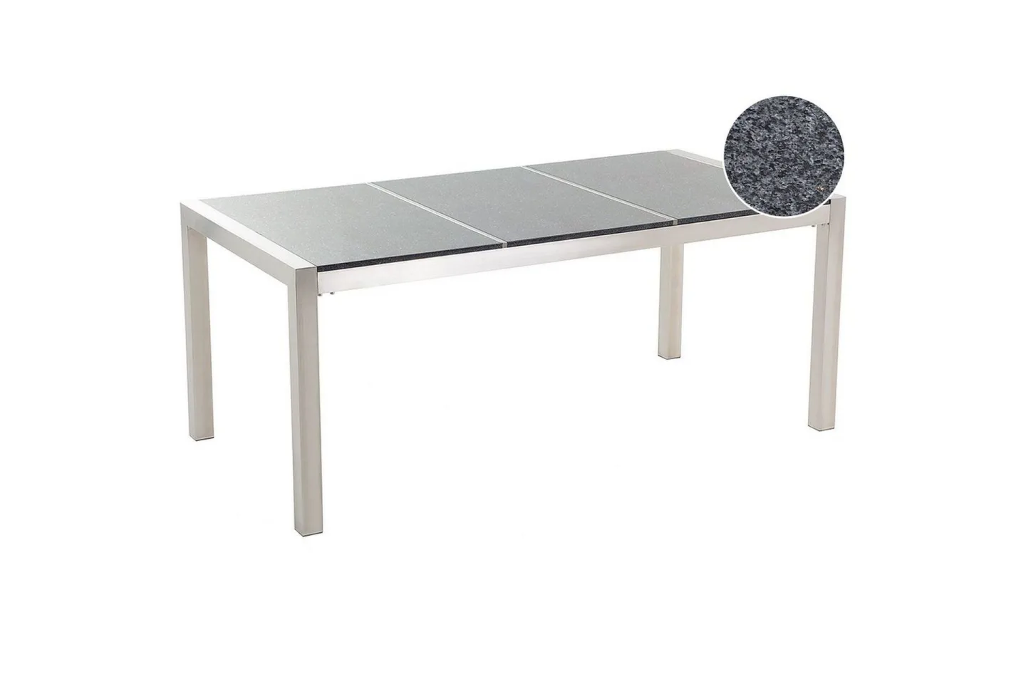 Trädgårdsbord Grosseto Grå/Silver, 90x180x74 cm - Grå/Silver, 90x180x74 cm