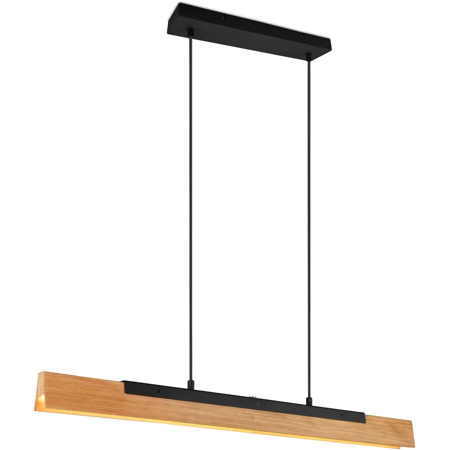 Pendellampe Burree Schwarz Metall 90 cm 150 cm - Farbe: Schwarz matt - LED - Lichtfarbe: Warmweiss - LED Energiesparlampen
