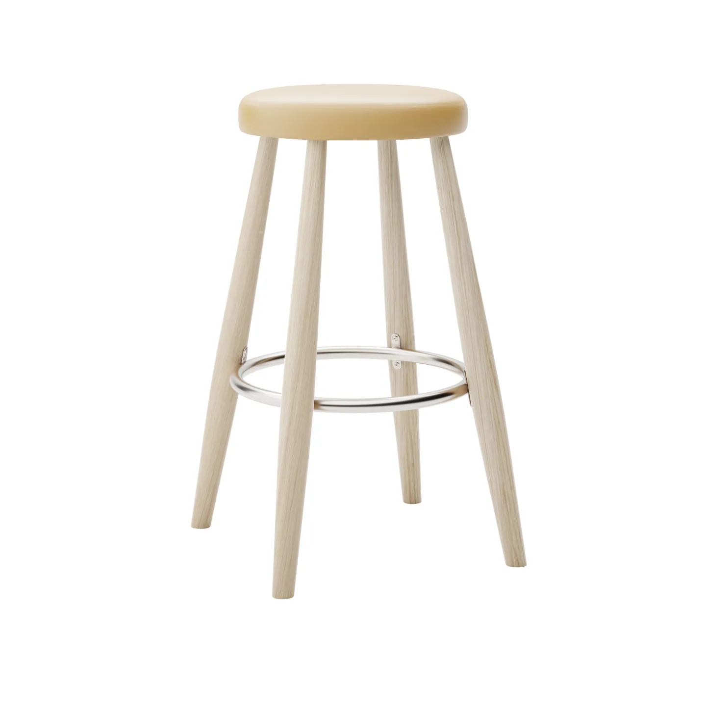 Carl Hansen - CH58 Low Stool, Tvålad Ek, Lädergrupp B Thor - 325 - Barstolar - Hans J. Wegner - Träfärgad - Läder/Metall/Trä