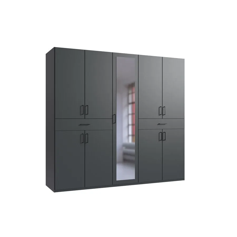 Kleiderschrank Tiby graphit Holzwerkstoff B 225 cm