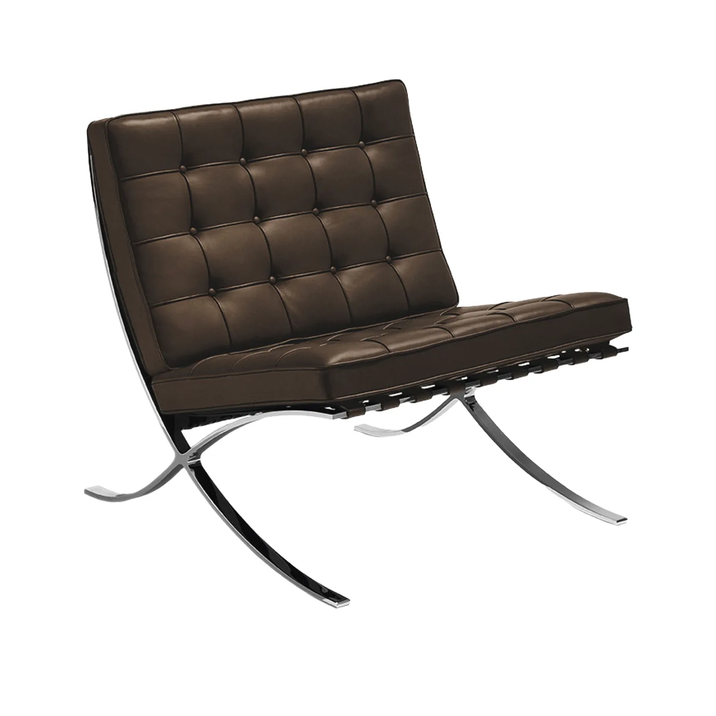 Knoll - Barcelona Chair, Läder: Kat. W Velluto Pelle - VP280 - Fåtöljer - Ludwig Mies van der Rohe - Brun