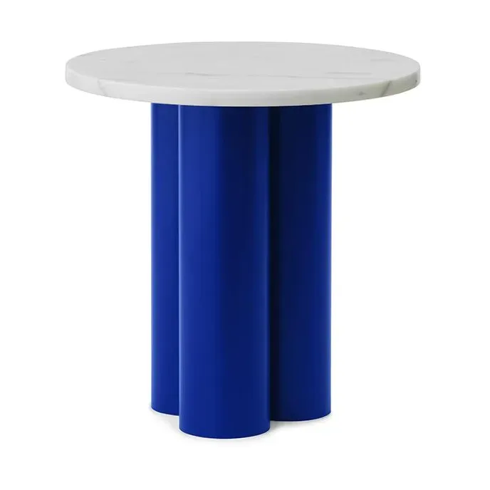 Normann Copenhagen Dit Beistelltisch Ø40 cm White Carrara-bright blue
